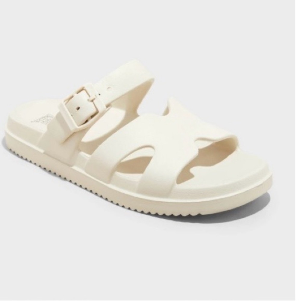 Women's Maysen Footbed Sandals - Wild Fable™ Off-White Slip-on Size 11 New